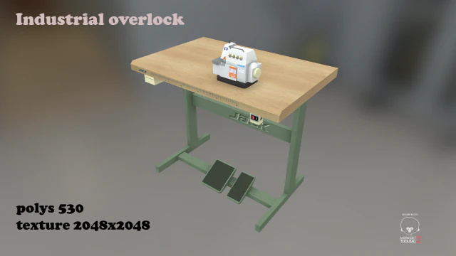 industrial overlock 3D Model .c4d .max .obj .3ds .fbx .stl .blend 