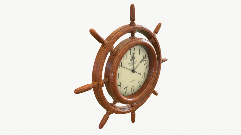 Wall clock for marine interior Modelo 3D .c4d .max .obj .3ds .fbx .stl .blend 