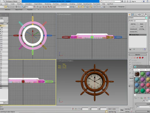 Orologio da parete per interni marini Modello 3D