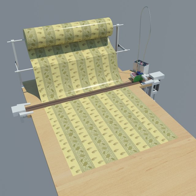 industrial table for cutting fabrics 3D Model .c4d .max .obj .3ds .fbx .stl .blend 