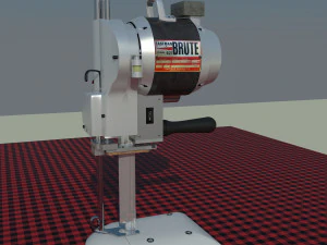 M&aacute;quina de faca reta bruta eastman 627x para cortar tecidos Modelo 3D
