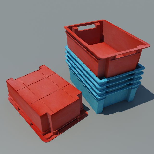 plastic crate Modelo 3D .c4d .max .obj .3ds .fbx .stl .blend 