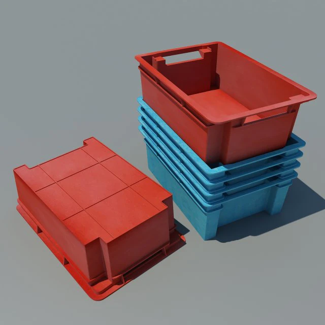 plastic crate 3D Model .c4d .max .obj .3ds .fbx .stl .blend