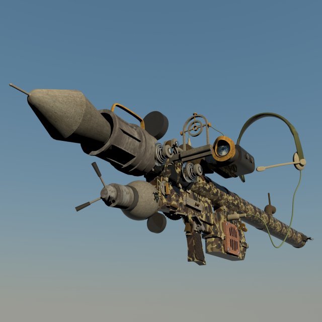 man-portable anti-aircrft missile steampunk 3D Модель .c4d .max .obj .3ds .fbx .stl .blend 