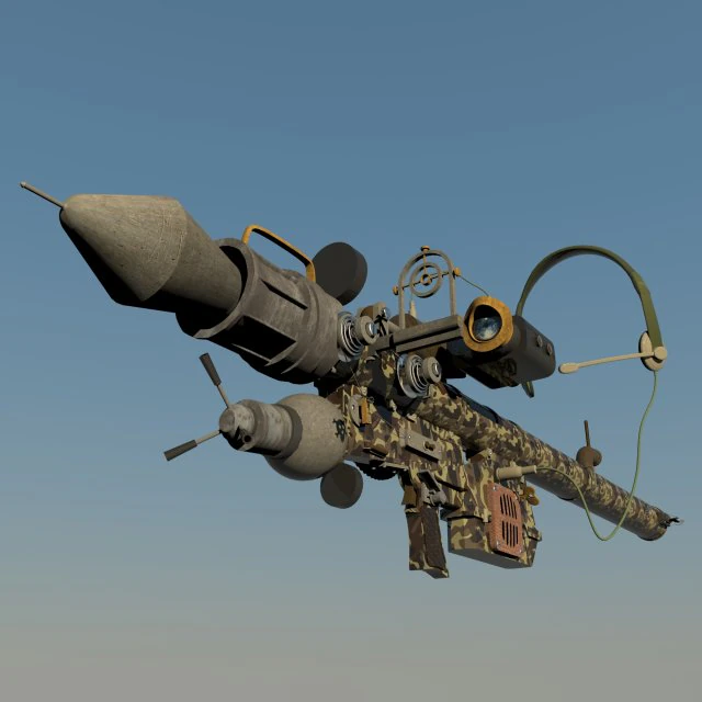 man-portable anti-aircrft missile steampunk 3D Model .c4d .max .obj .3ds .fbx .stl .blend 