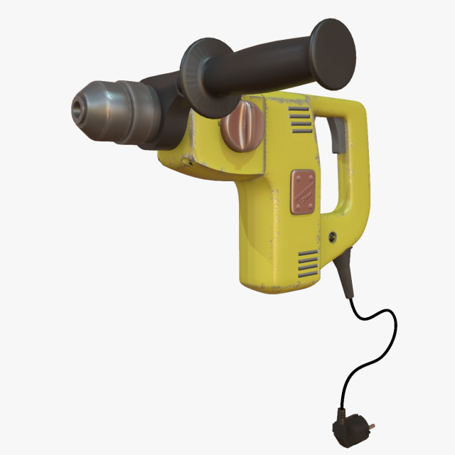hammer drill 3D Model .c4d .max .obj .3ds .fbx .stl .blend 