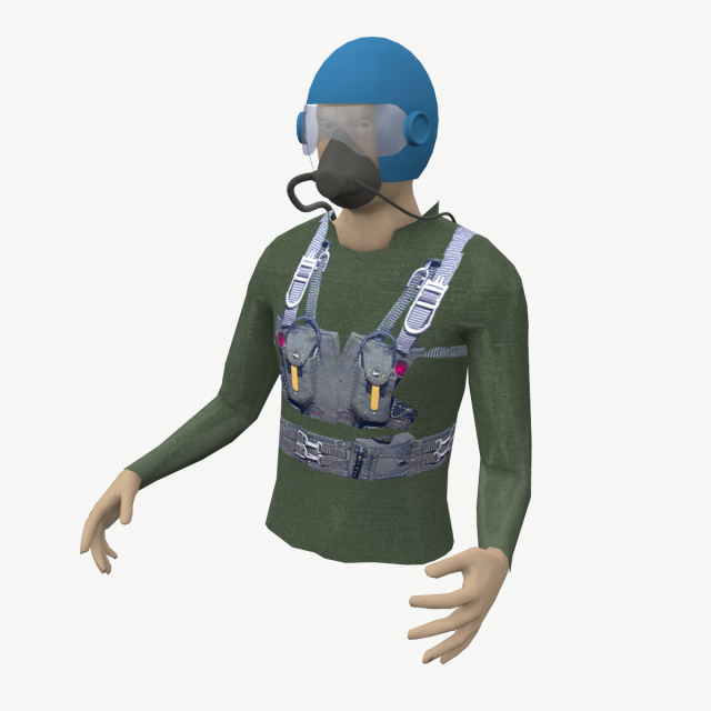 pilot in cockpit 3D Модель .c4d .max .obj .3ds .fbx .stl .blend 