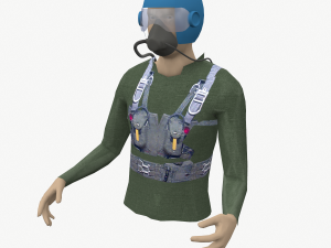 pilot in cockpit 3D Model