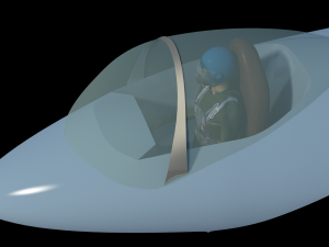 pilot in cockpit 3D Модель