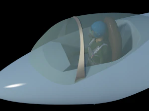 pilot in cockpit 3D Model
