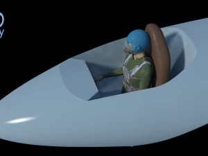 pilot in cockpit 3D Model