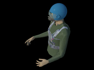 pilot in cockpit 3D Model