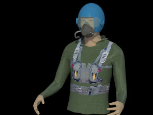 pilot in cockpit 3D Model
