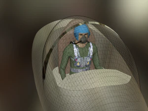 pilot in cockpit 3D Model