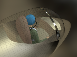 pilot in cockpit 3D Модель
