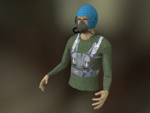 pilot in cockpit 3D Model