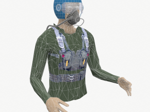 pilot in cockpit 3D Модель