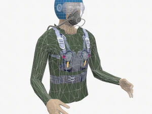 pilot in cockpit 3D Model