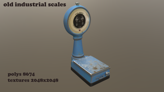 old industrial scales Modello 3D .c4d .max .obj .3ds .fbx .stl .blend 