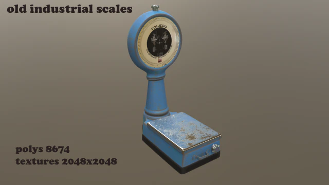 old industrial scales 3D Model .c4d .max .obj .3ds .fbx .stl .blend 