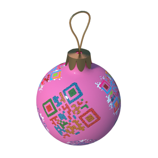 christmas ball with qr codes 3D Model .c4d .max .obj .3ds .fbx .stl .blend 