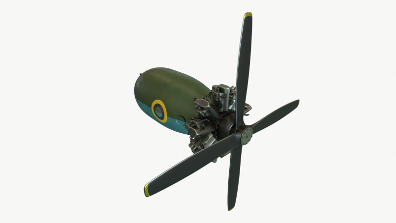 Motor Bristol Pegasus 3D-Modell .c4d .max .obj .3ds .fbx .stl .blend 