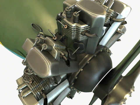 Motor Bristol Pegasus Modelo 3D