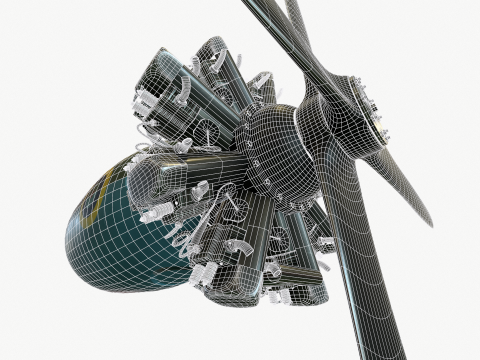 Motor Bristol Pegasus 3D-Modell