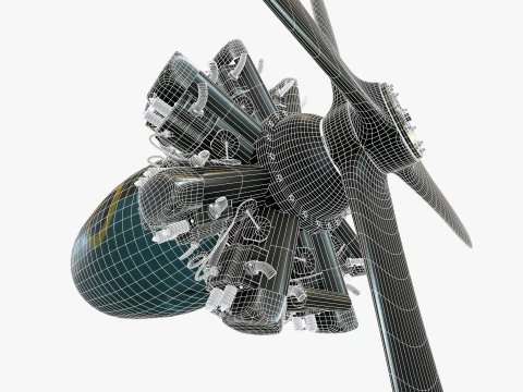 Motor Bristol Pegasus Modelo 3D