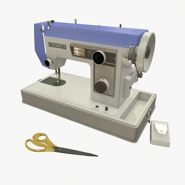 Sewing machine Dressmaker S3000 3D Model .c4d .max .obj .3ds .fbx .stl .blend 