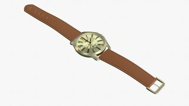Wrist Watch Lutch 3D Model .c4d .max .obj .3ds .fbx .stl .blend