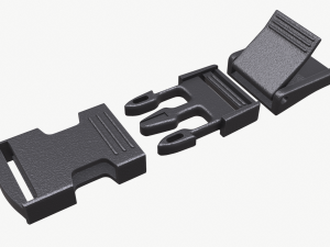 Fastex buckle with clip 3D Model