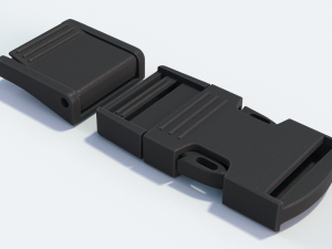 Fastex buckle with clip 3D Model