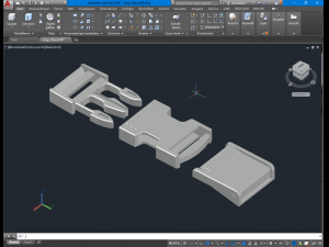 Fastex buckle with clip 3D Model