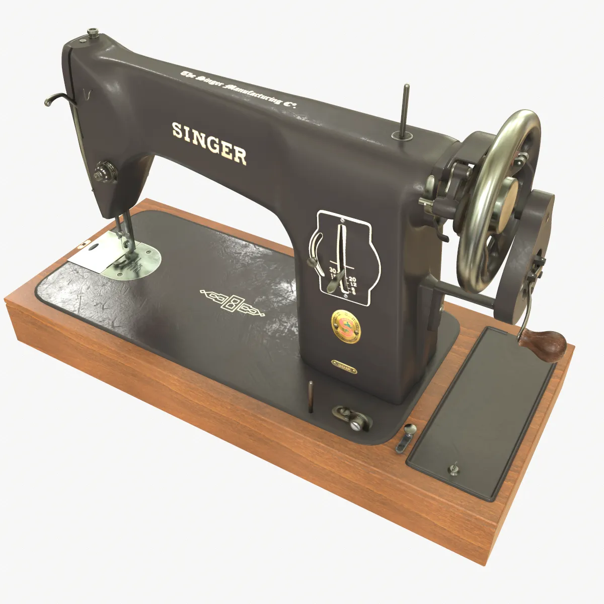 Sewing machine Singer 201 3D Model .c4d .max .obj .3ds .fbx .stl .blend 