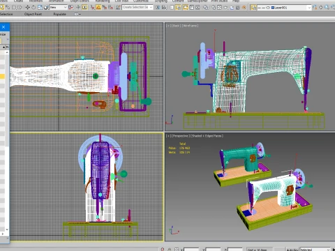 Sewing machine Singer 201 3D Model