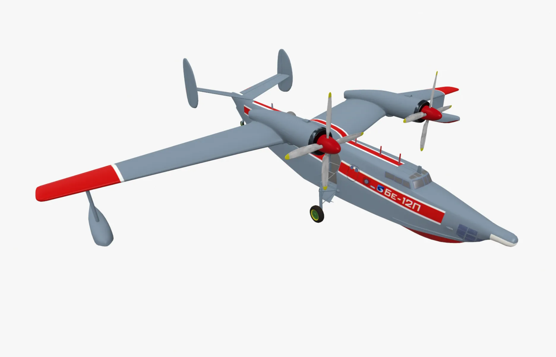Beriev Be-12 3D Model .c4d .max .obj .3ds .fbx .stl .blend 