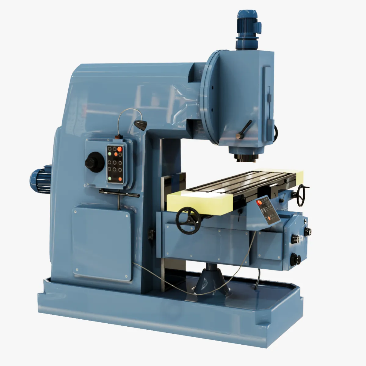 Vertical Milling Machine 3D Model .c4d .max .obj .3ds .fbx .stl .blend 