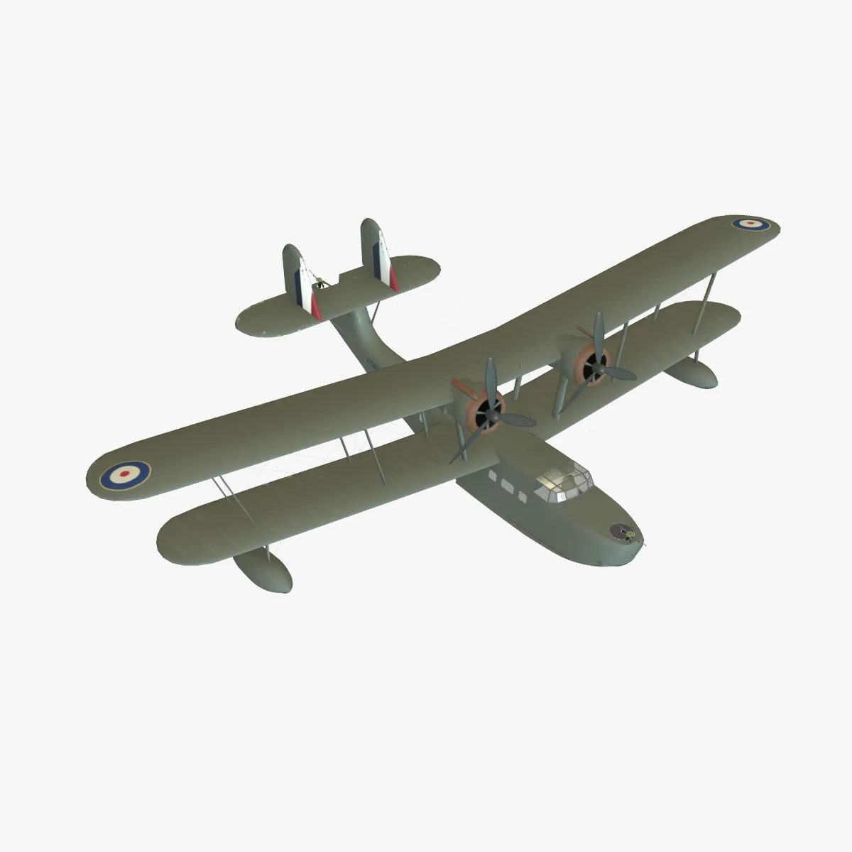 Supermarine Stranraer 3D Model .c4d .max .obj .3ds .fbx .stl .blend 