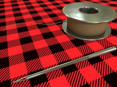 Needle and thread 3D Model