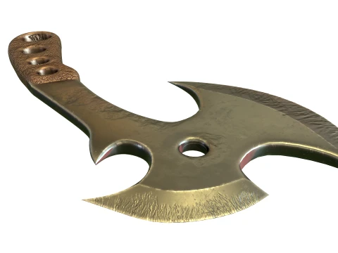 Ax with metal handle 3D Model