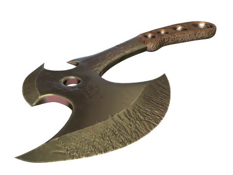 Ax with metal handle 3D Model