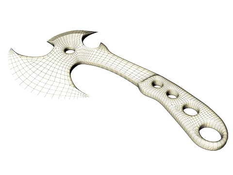 Ax with metal handle 3D Model