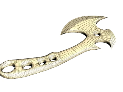 Ax with metal handle 3D Model