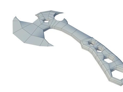 Ax with metal handle 3D Model