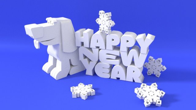 happy new year letter 3D Model .c4d .max .obj .3ds .fbx .stl .blend 