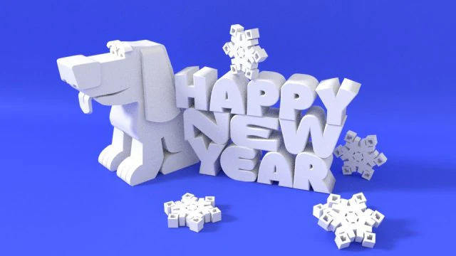 happy new year letter 3D Model .c4d .max .obj .3ds .fbx .stl .blend 