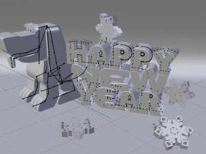 happy new year letter 3D Model