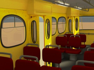 cartoon tram 3Dモデル