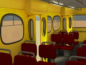 trem kartun Model 3D